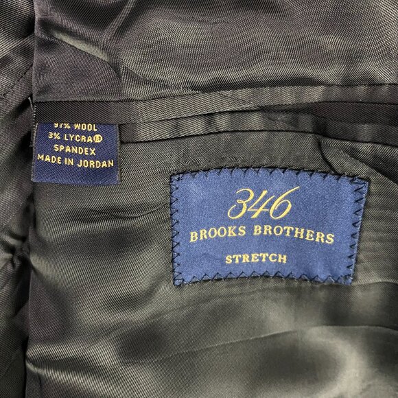 Brooks Brothers 346 Stretch 2 Piece Suit Mens 41L Pants 38 x 30.5 Gray Pinstripe - Picture 4 of 16
